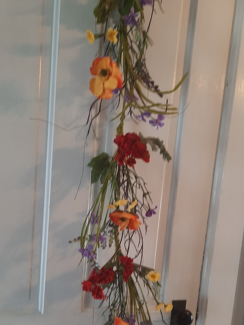 Silk Floral Garland in Orange, Red, Purple and Yellow - Home Accents Wired